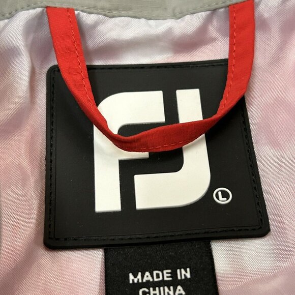 Footjoy Men's Large Short Sleeve 1/2 Zip Golf Windbreaker Jacket Red White - Picture 5 of 11